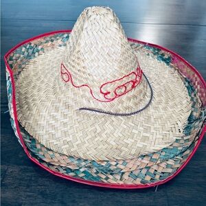 Large Authentic Mexican Sombrero Woven Straw Hat